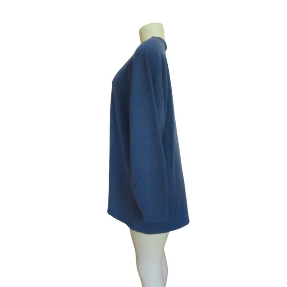 Shirin 100% Pure Cashmere Blue Star Sweater Size 1X Made In Scotland - Picture 2 of 4